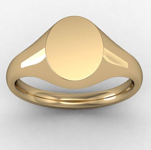 9ct Yellow Gold Medium Plain Oval Signet Ring Hartmanns Jewellers