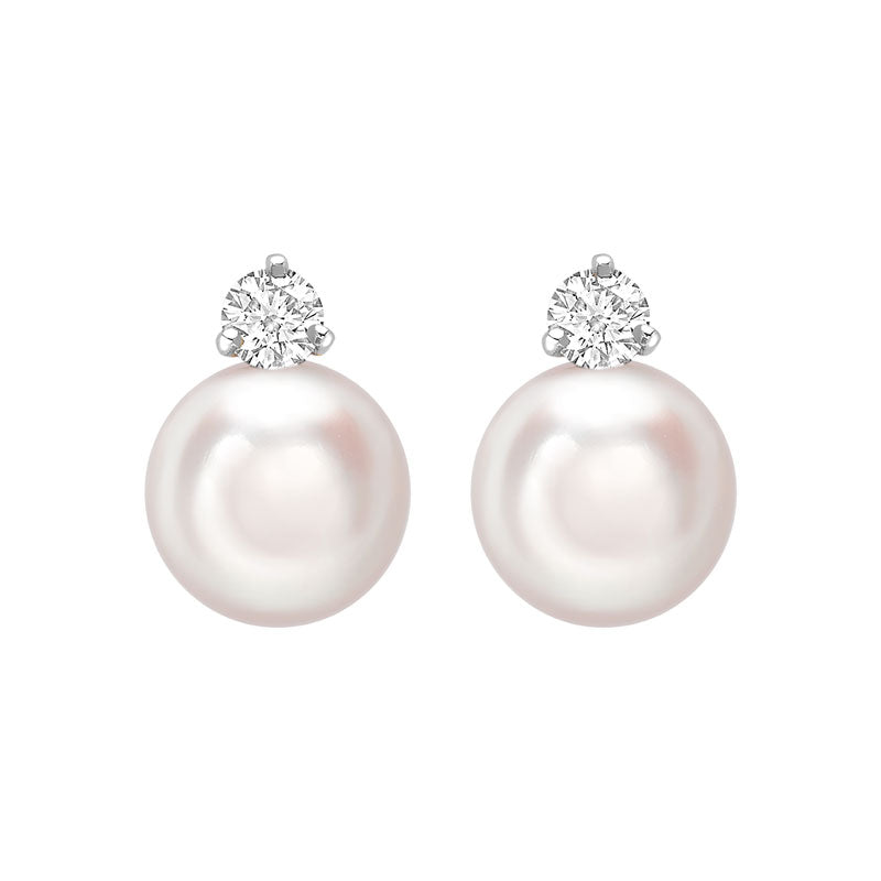 18ct White Gold Pearl And Diamond Earrings