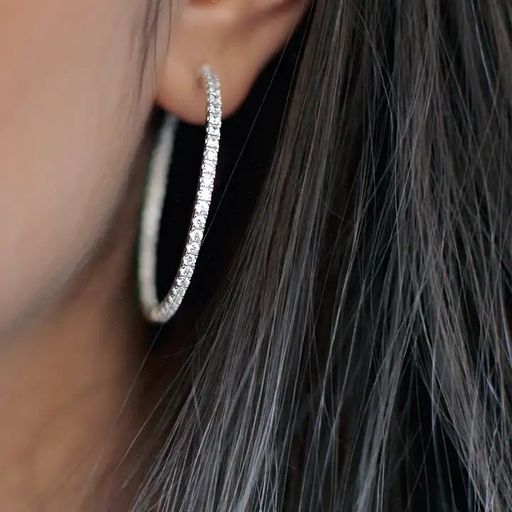 Silver Carat London Paloma Hoop Earrings