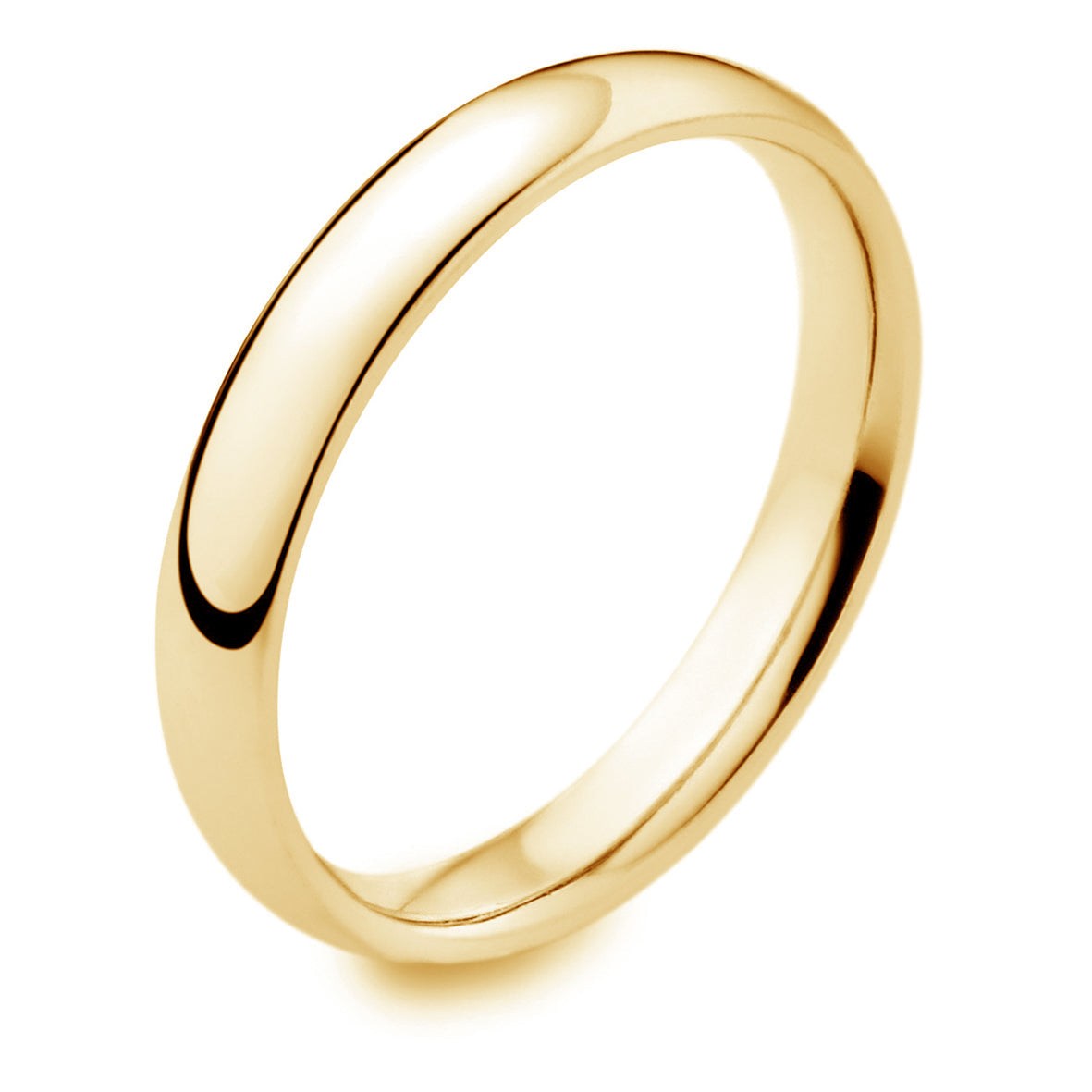 Men&#39;s 9ct Yellow Gold Wedding Ring 3mm Court