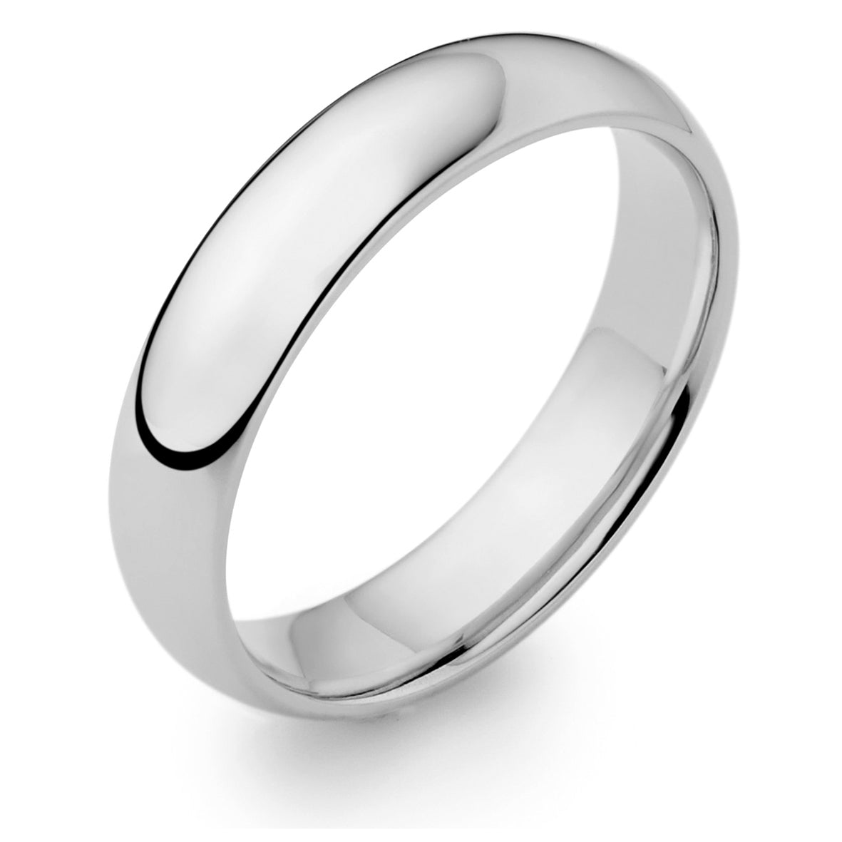 Men&#39;s 9ct White Gold 5mm Stand Court Wedding Ring
