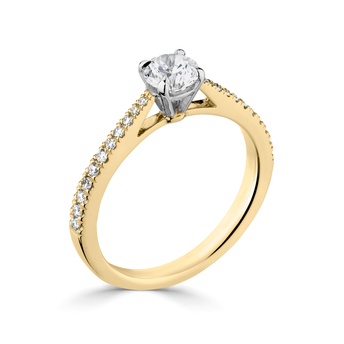 18ct Yellow Gold and Platinum Lab Grown Diamond Solitaire 2.46ct