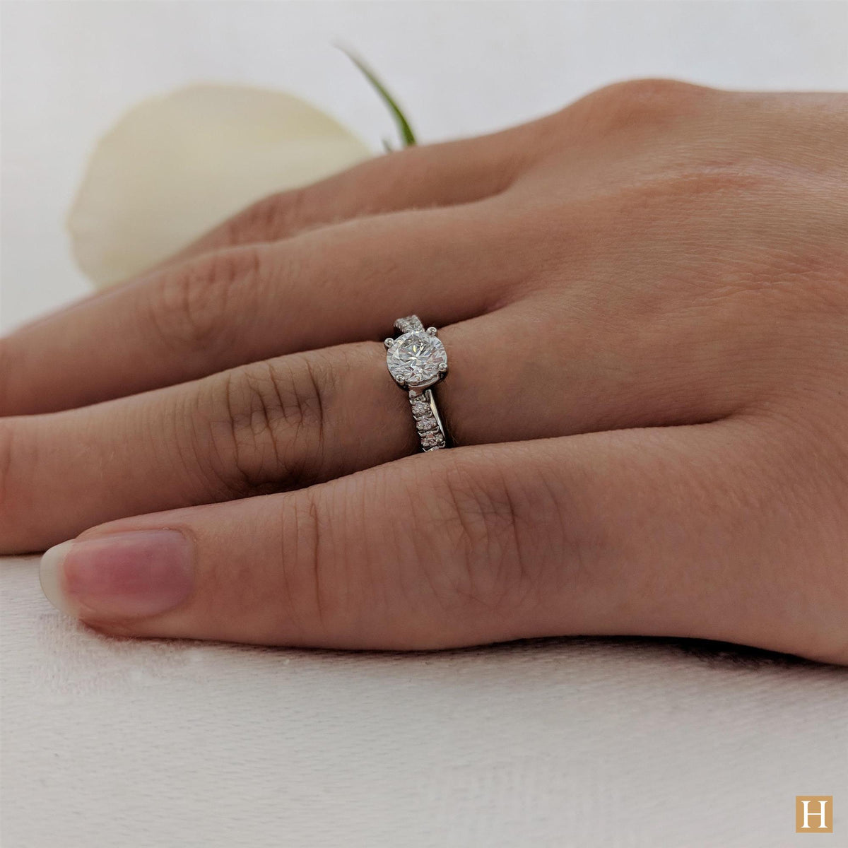 Platinum Capri Inisheer Round Engagement Ring
