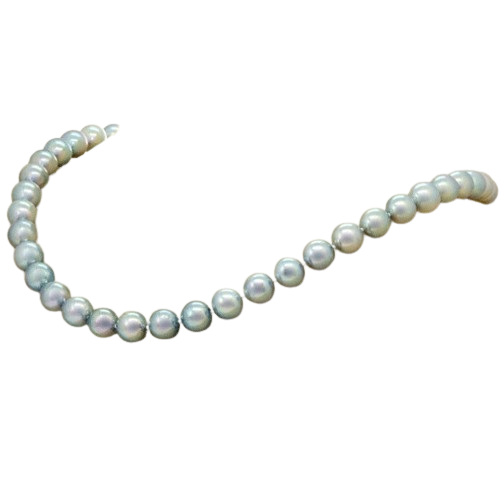 18ct Grey/Blue Freshwater Pearl Necklet with 18ct White Gold Ball Clasp