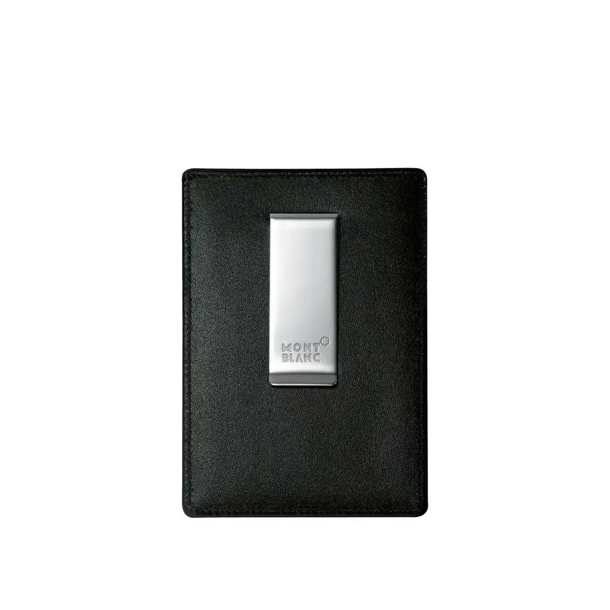 Black Leather 2 Card Holder with Money Clip