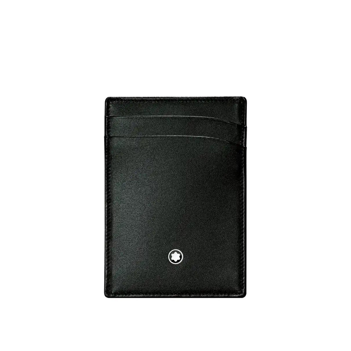 Black Leather 2 Card Holder with Money Clip