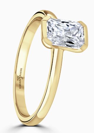 18ct Yellow Gold Certified Lab Grown Diamond Semi-Bezel Set Ring 2.07ct D VVS2