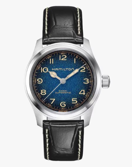 Gents Hamilton 38mm Khaki Field Murph Steel Case Black Strap Blue Dial H70405740