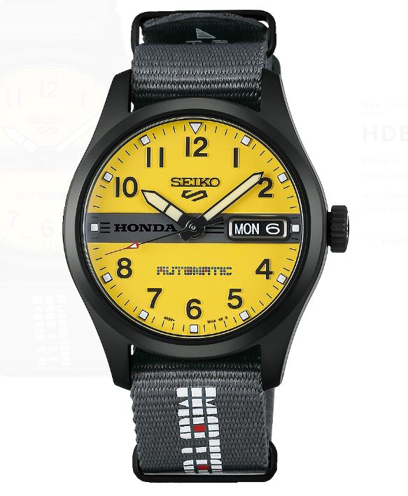Gents Seiko Honda Motocompo 8000 Limited Edition Yellow Dial Steel Case Nylon Strap HDB010K1