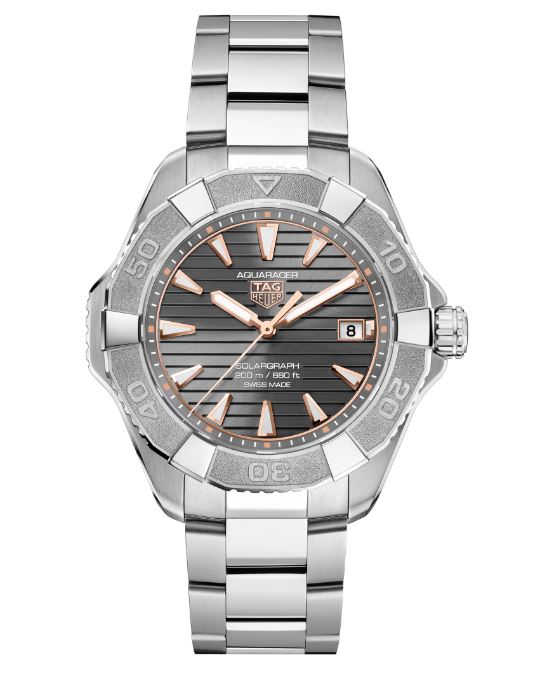 Gents Tag Heuer Aquaracer Professional 200 Solargraph Solar Quartz 40mm Titanium Bracelet Grey Dial