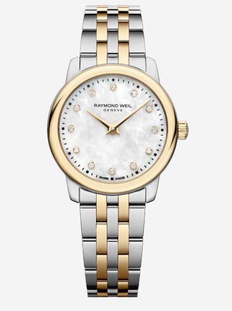 Ladies Raymond Weil Tocatta 24mm Quartz Steel and Yellow Gold PVD White Mother of Pearl LG Diamond Dial