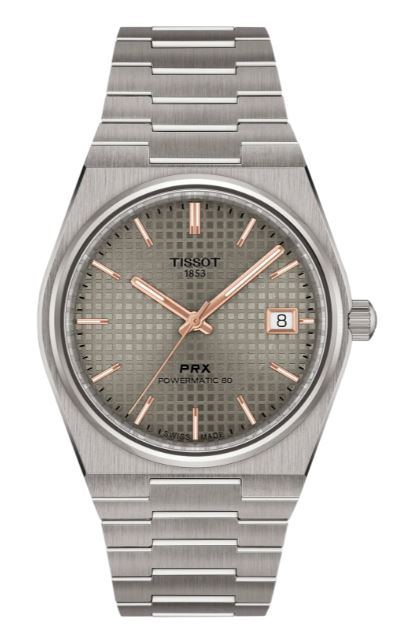Gents Tissot 38mm PRX Powermatic 80 Titanium Anthracite Index Dial with Date T137.807.44.061.00