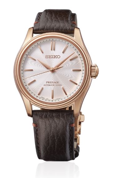 Gents Seiko Presage 38mm Tomioka Silk Limited Edition RGP Case Brown Leather Strap  HCC008J1