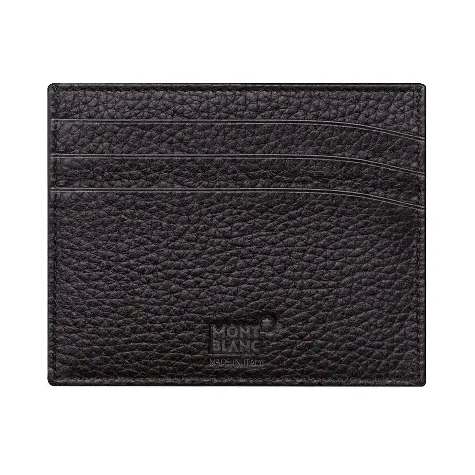 Black Leather Soft Grain 6 Card Holder