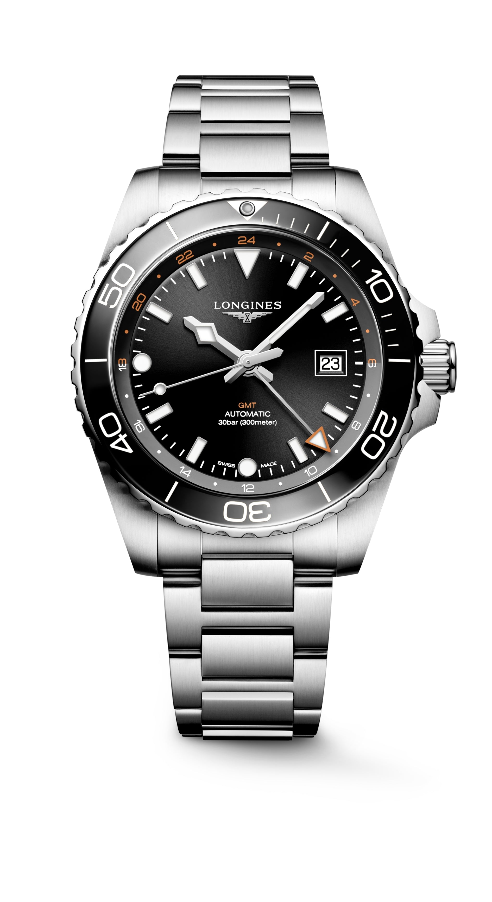 Gents Longines Hydroconquest Auto 43mm Steel Black Dial Date