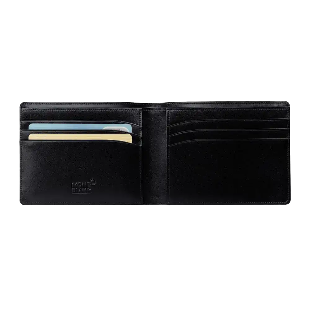 Black Leather 6 Card Wallet