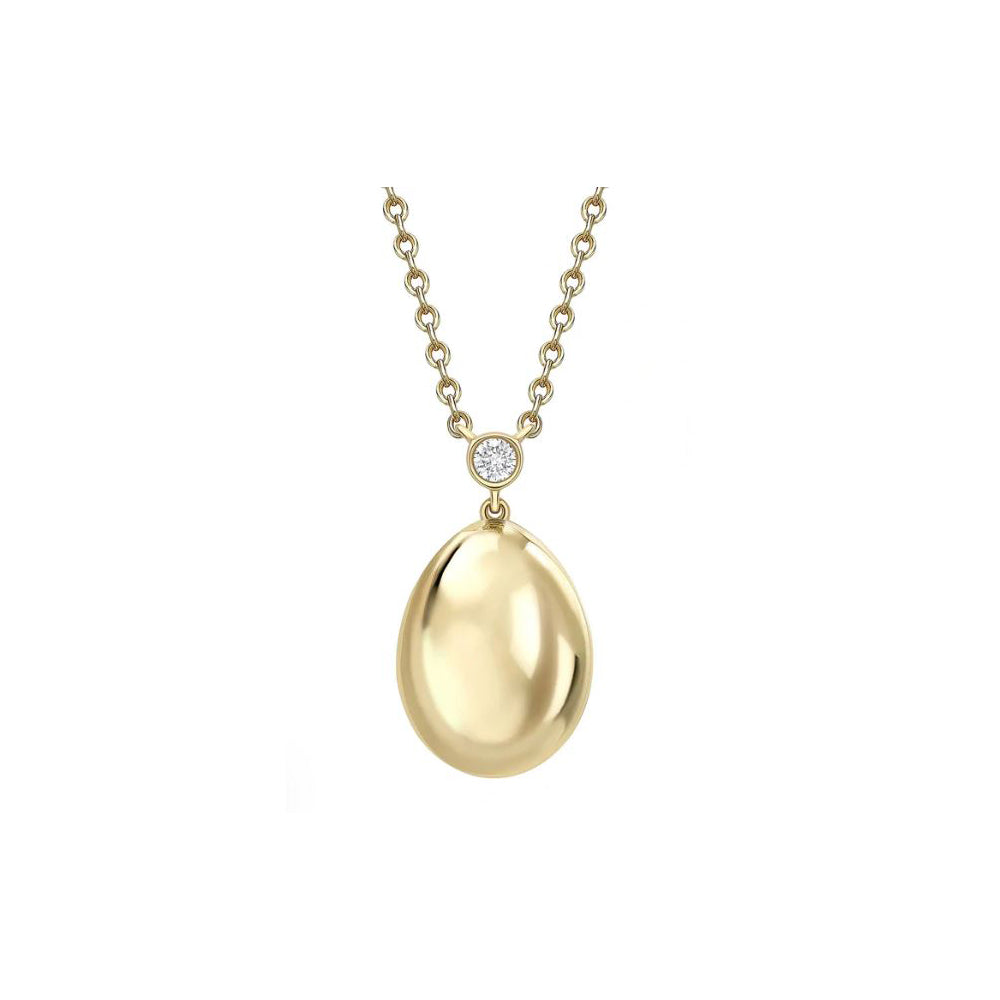 18ct YG Faberge Essence YG Petite Egg Pendant on Chain F2426FP3806