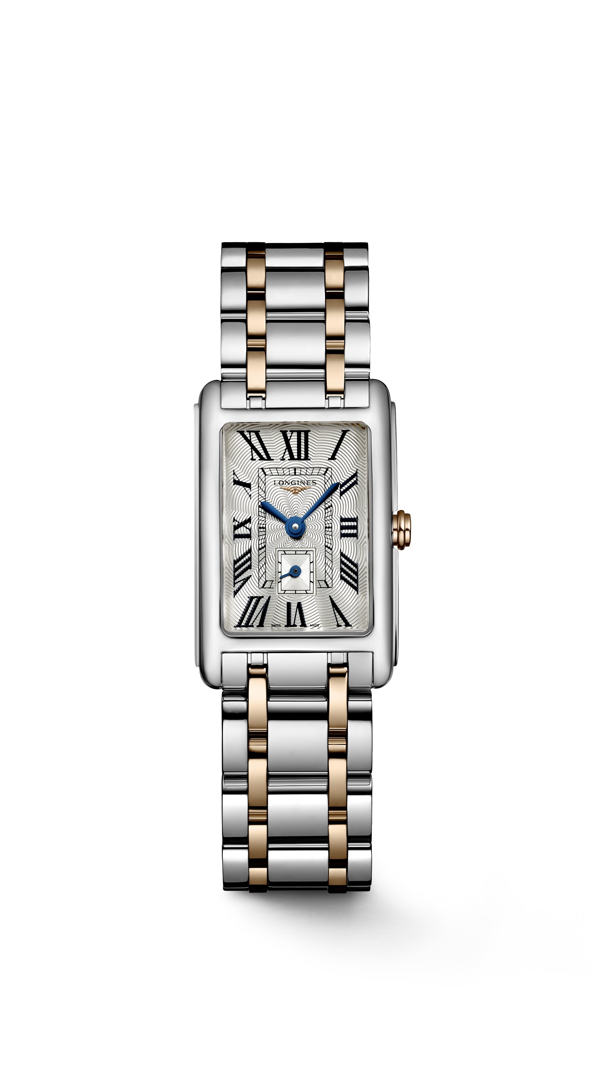 Ladies Longines DV Quartz 20.8 x 32 Steel & RG PVd Bracelet Silver RN Dial