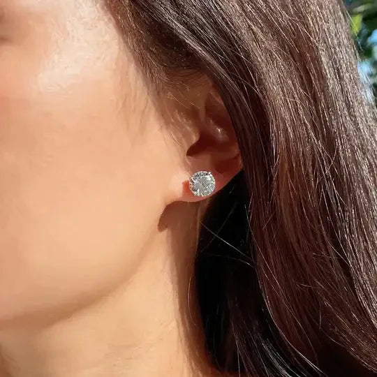 9ct White Gold Carat London Eternal 4 Prong Earrings