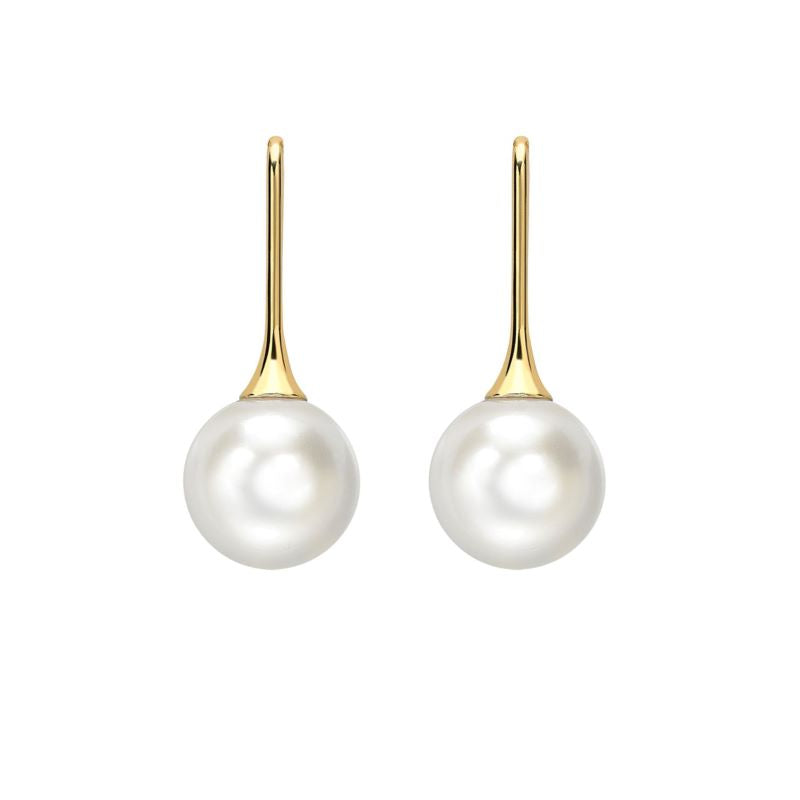 18ct Yellow Gold South Sea Pearl Hook Earrings