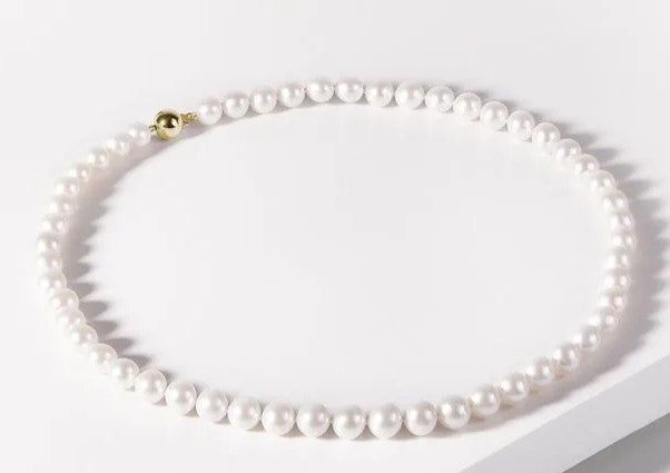 9ct Yellow Gold 8-8.5mm Pearl Necklet