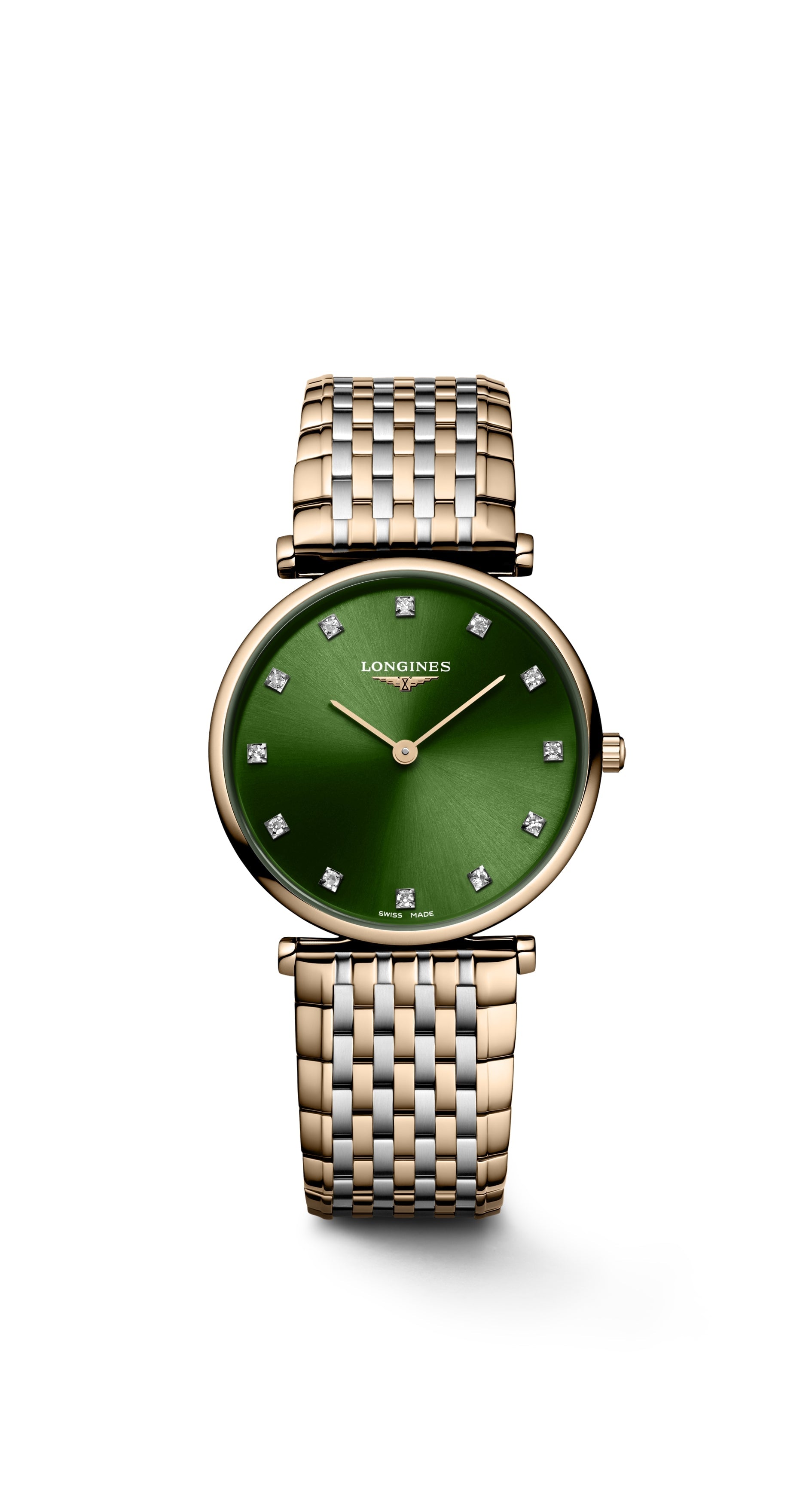 Ladies Longines LGC 29mm Stl & RG PVD Green Diamond Dial