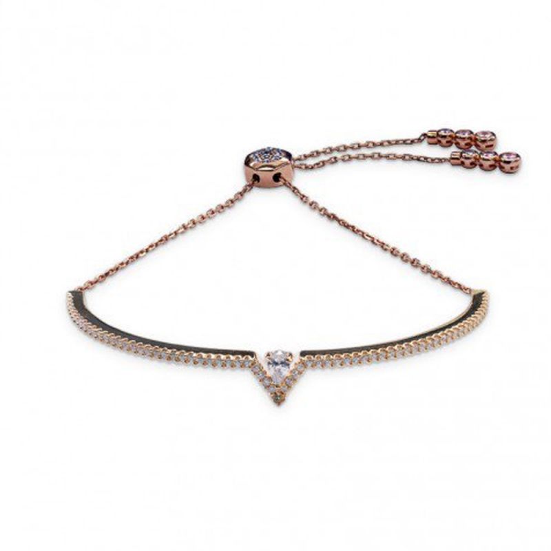 Carat London Silver Rose Gold Plated Victoria Bracelet