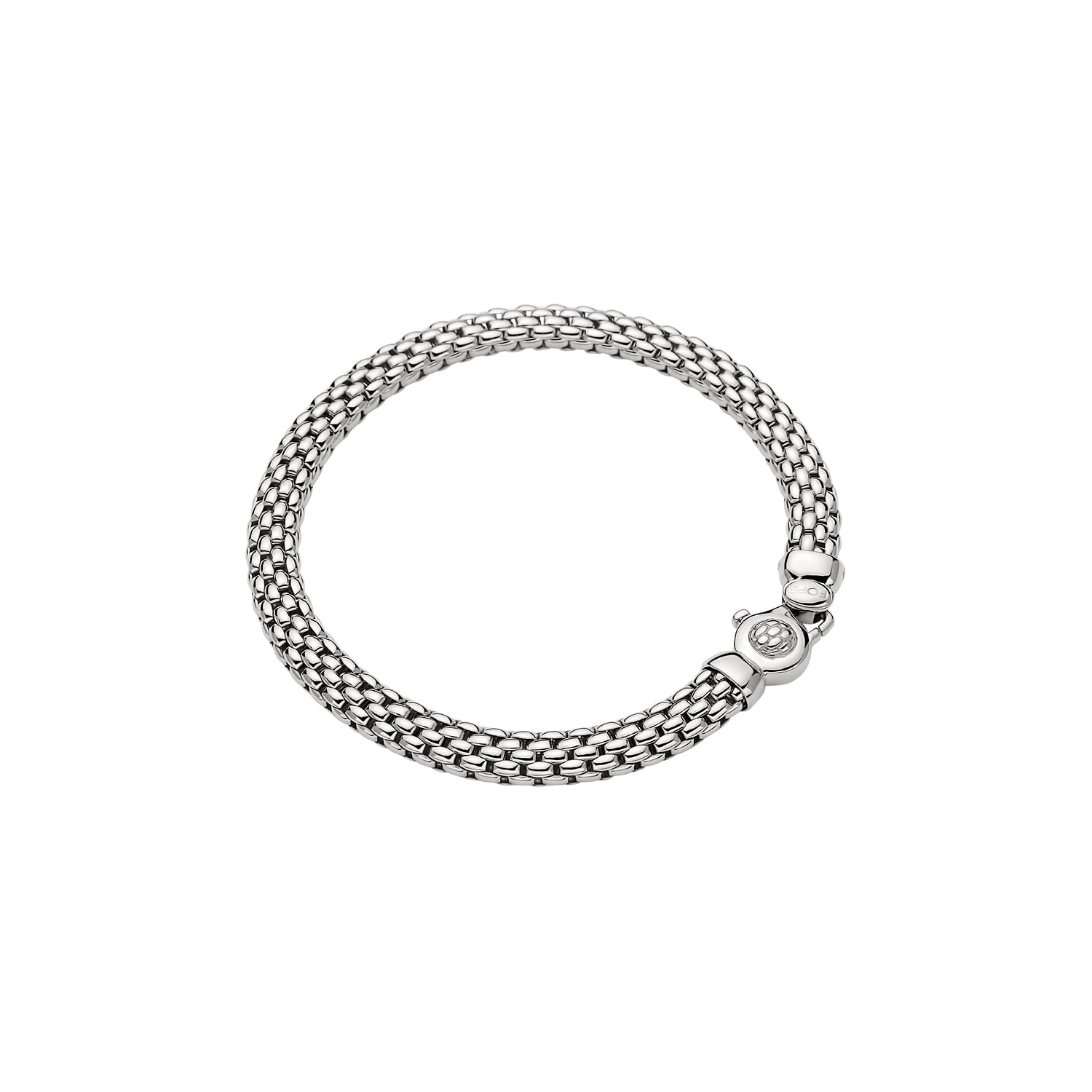 18ct White Gold Fope Vendome Bracelet with Clasp 190mm