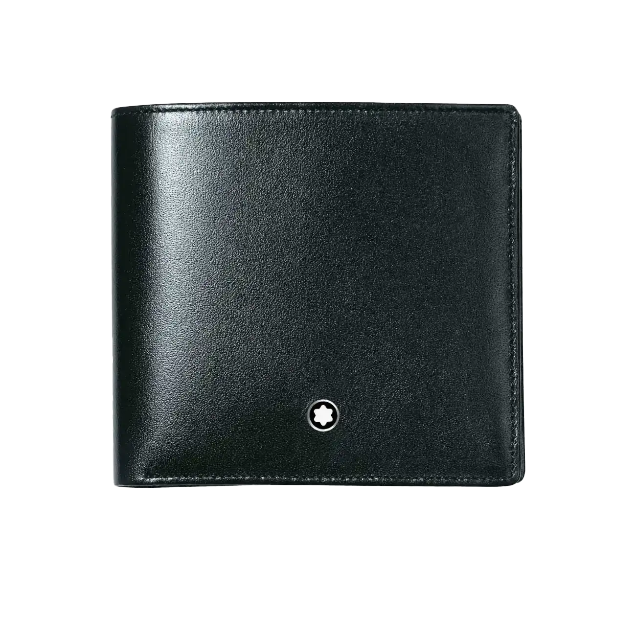 Black Leather 4 Card Wallet with Coin Pocket