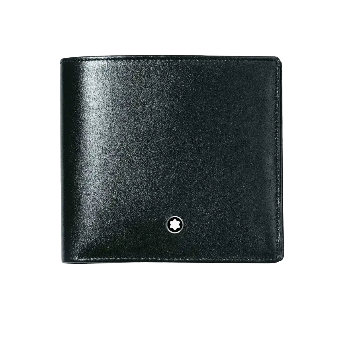 Black Leather 4 Card Wallet with Coin Pocket