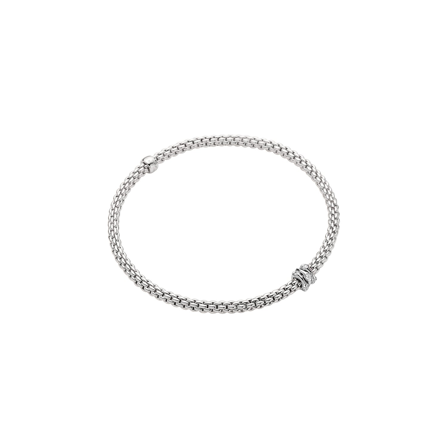 18ct WG Fope Prima Bracelet Diamond Roundel 0.12ct