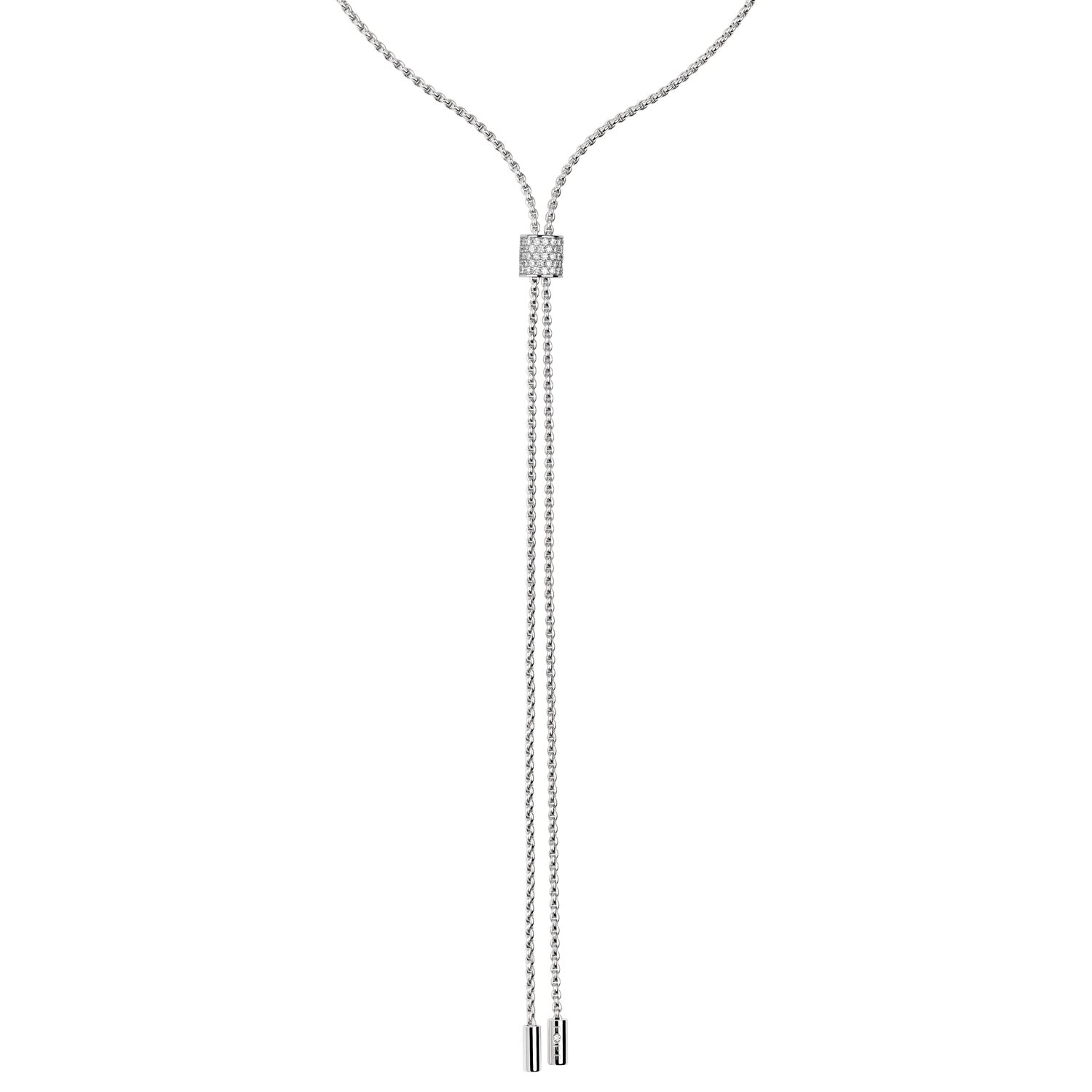 18ct White Gold Fope Aria Diamond Lariat Necklet 0.48ct