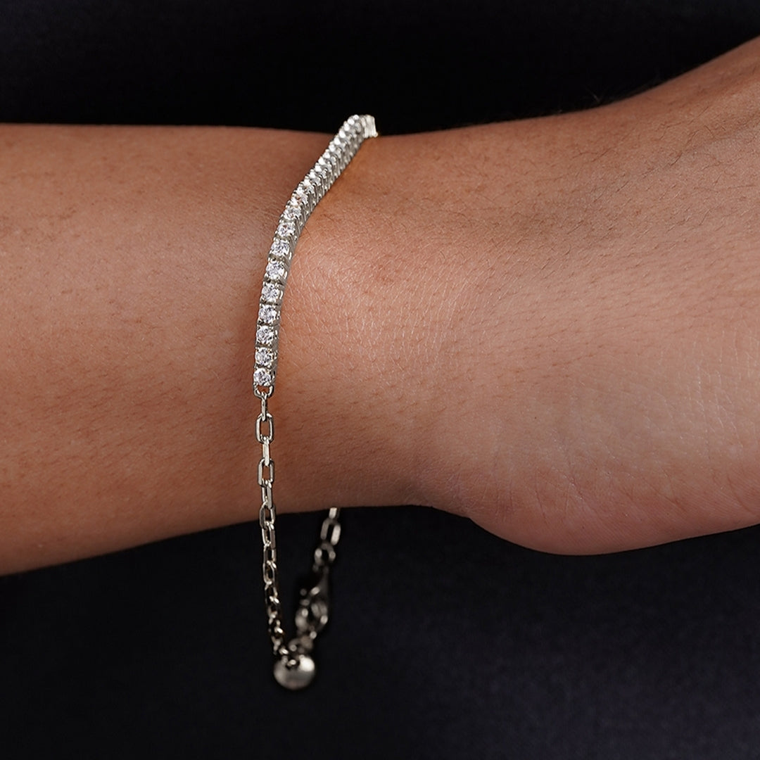 Silver WGP Carat London Aimee Bracelet CB925W-AIME-W2-W