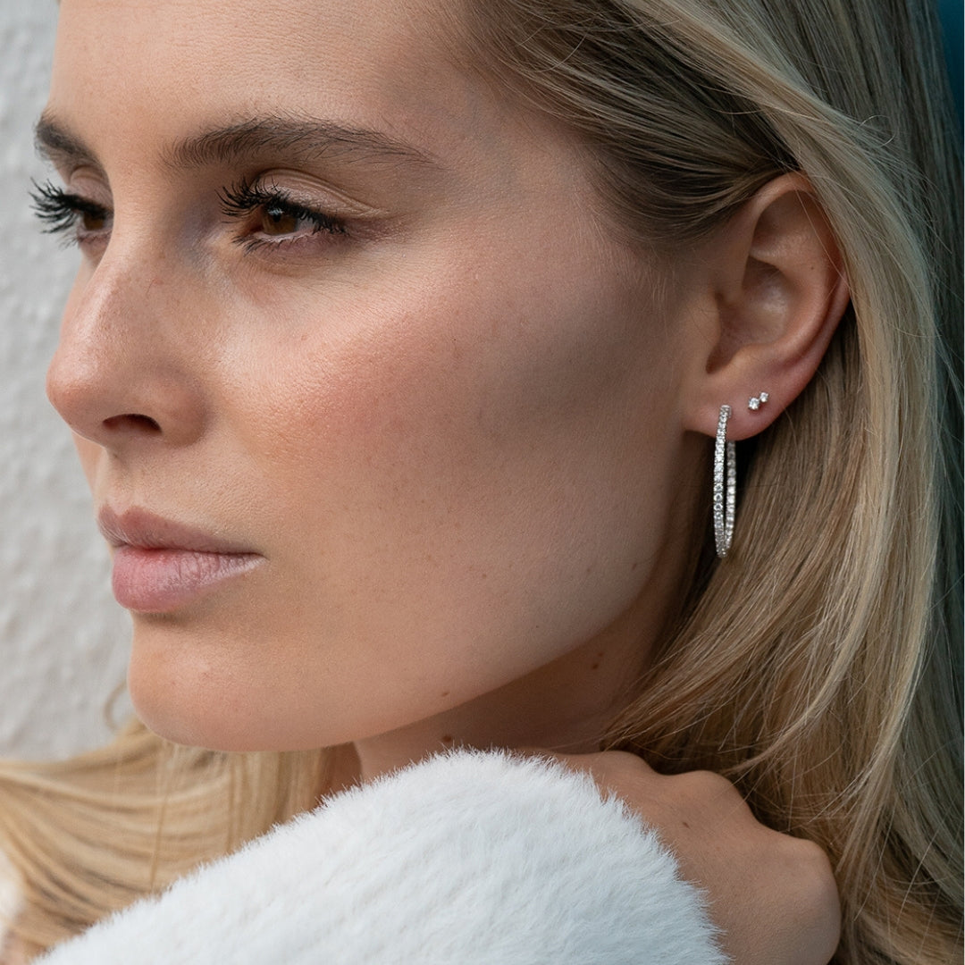 Carat London Silver Amaia Hoop Earrings CE925W-AMAI