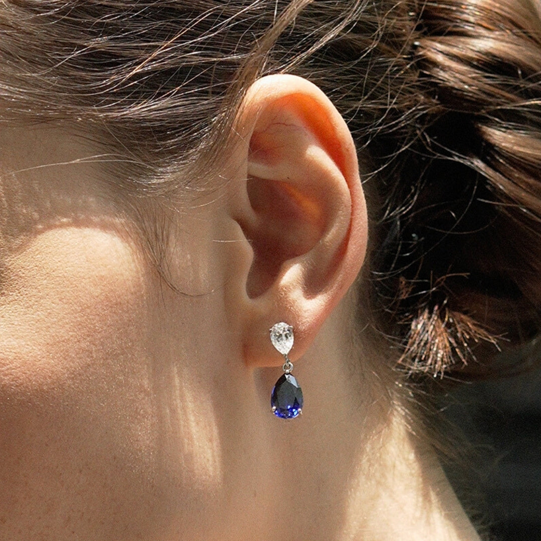 9ct WG Carat London Arabella Earrings Blue CE9KW-ARAB-SA