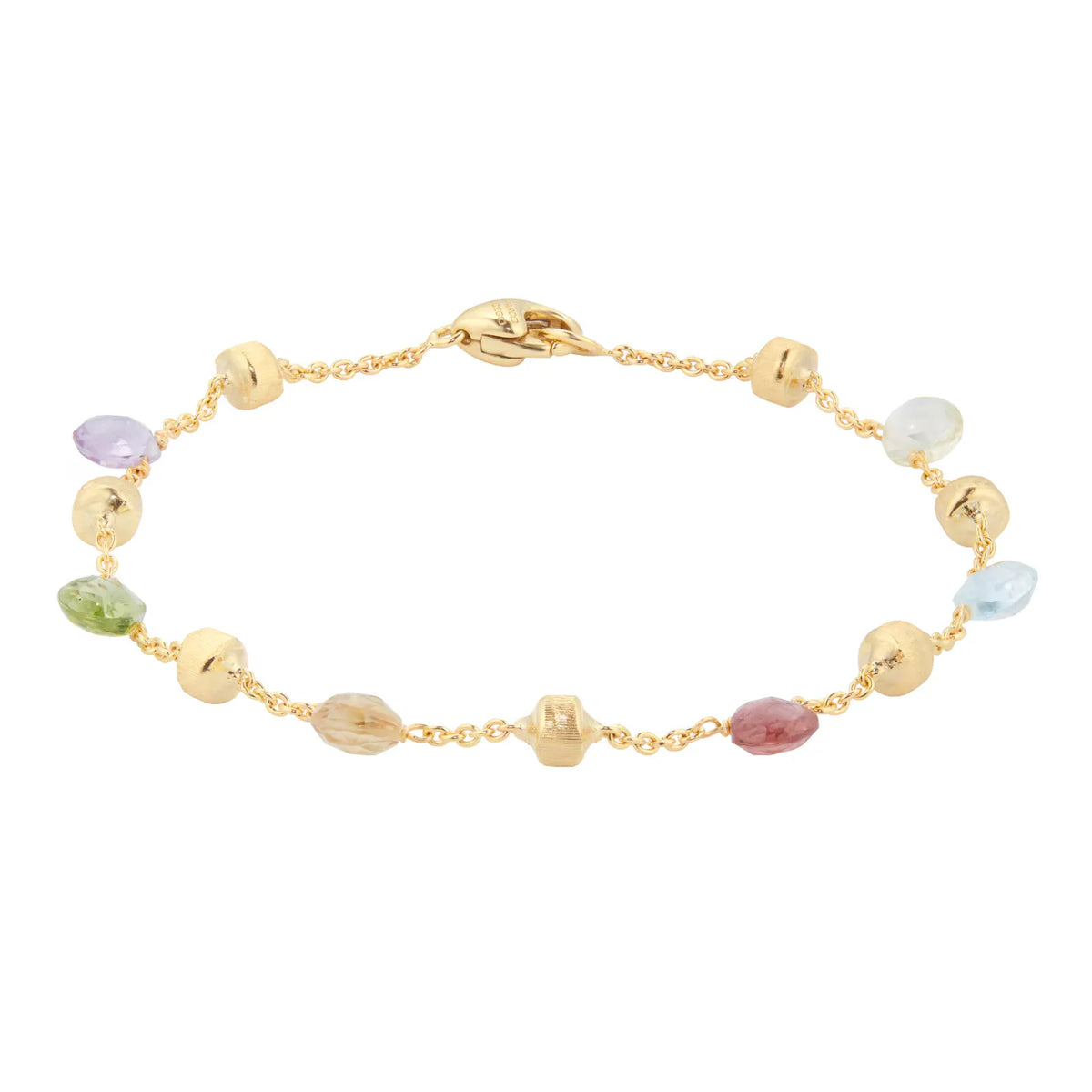 18ct Yellow Gold 1 Strand Paradise Mixed Stone Bracelet