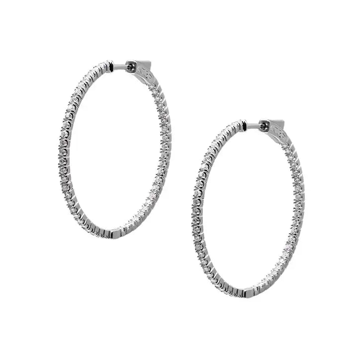 Carat London Amaia Medium Hoops White Gold Plated