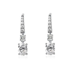 Carat London Thea Drop Oval White Gold Plated