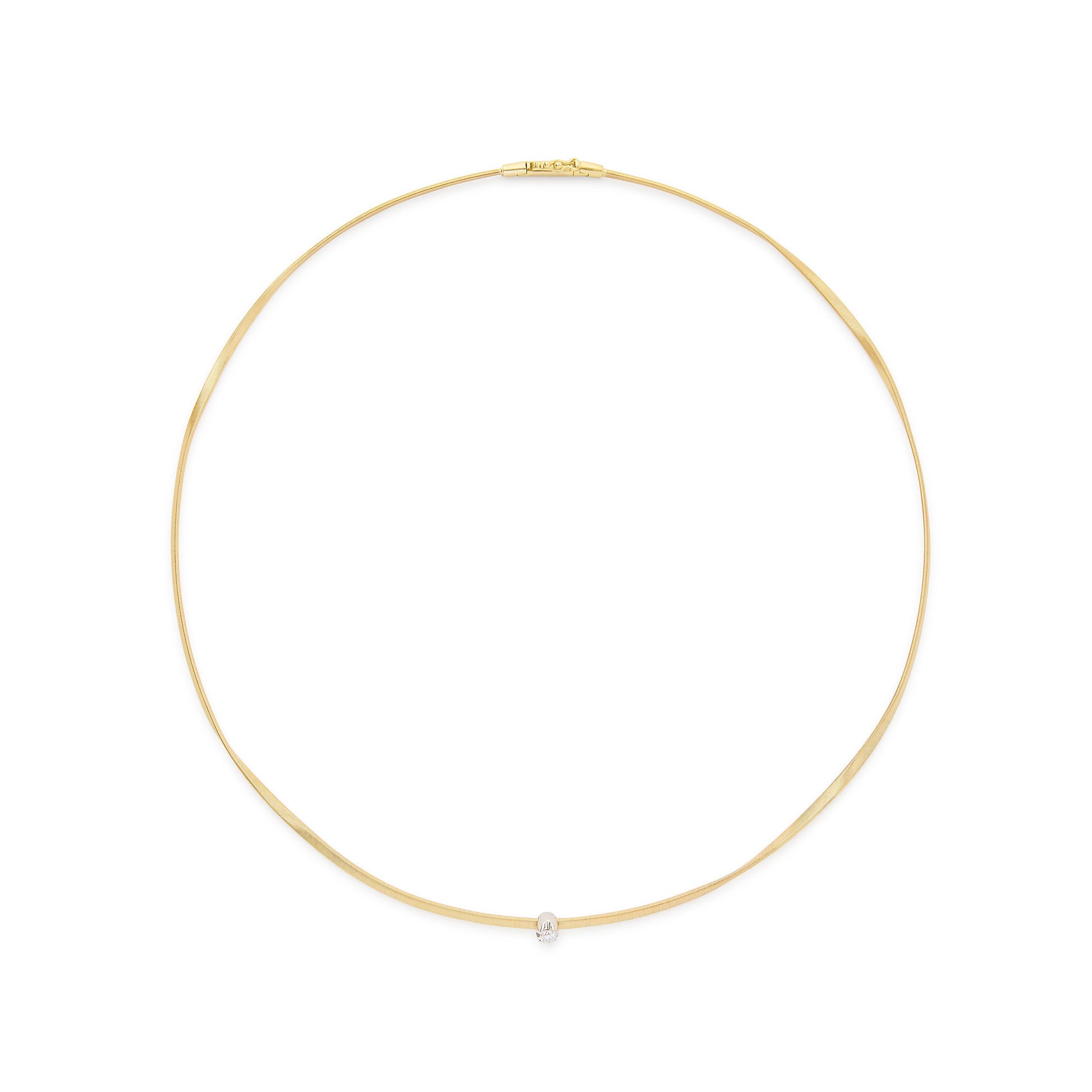 18ct Yellow Gold Marco Bicego Marrakech Single Diamond Necklet 0.08ct  MB CG337B8YWM5