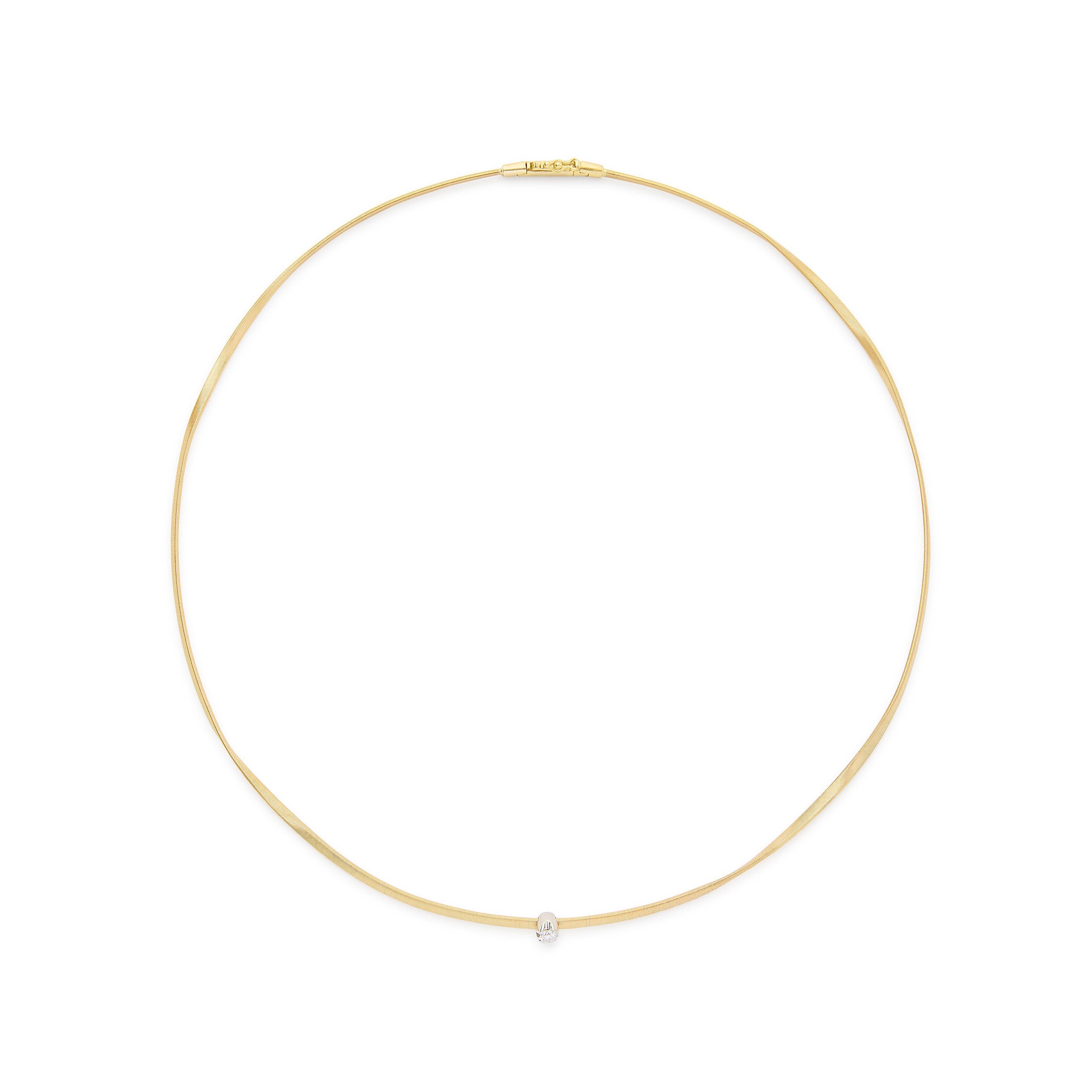 18ct Yellow Gold Marco Bicego Marrakech Single Diamond Necklet 0.08ct  MB CG337B8YWM5