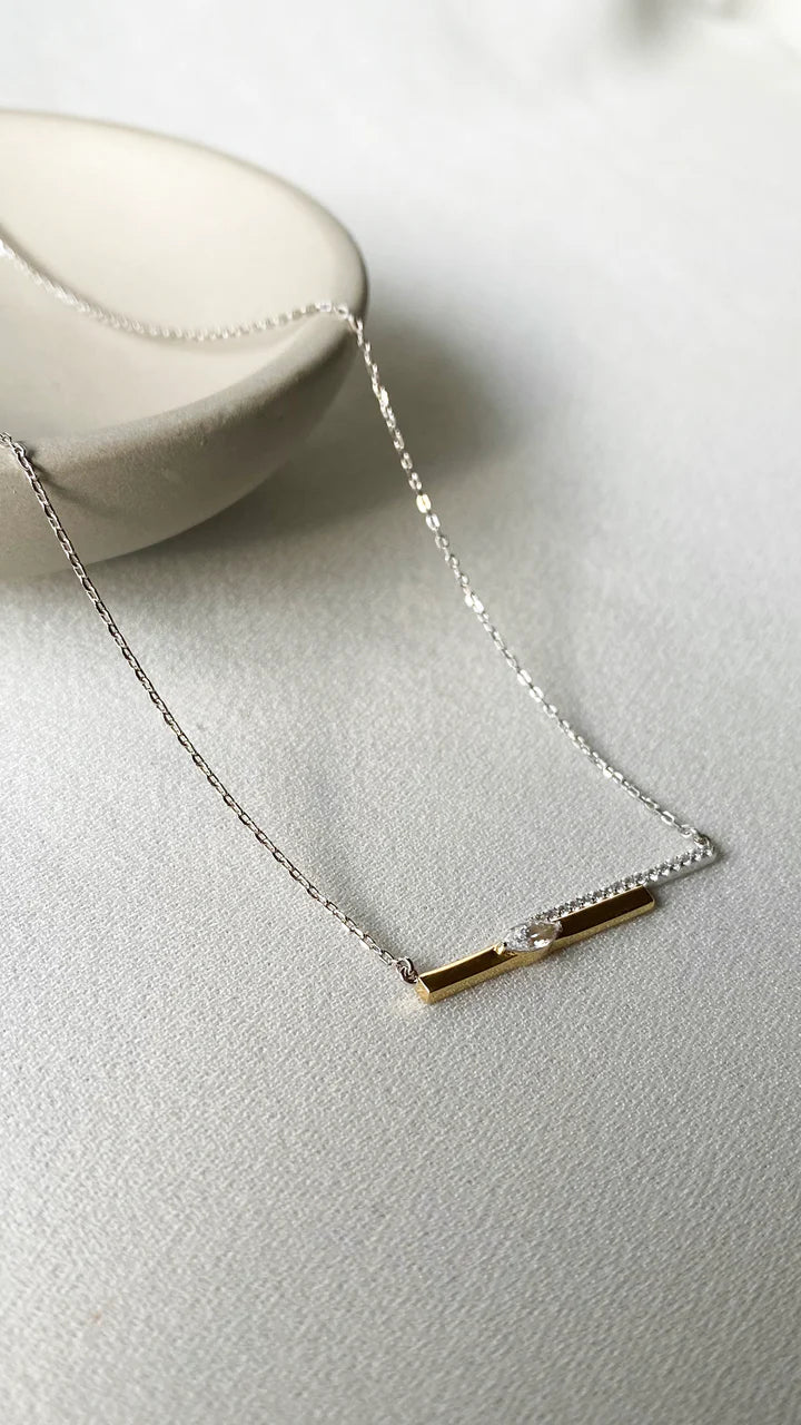 Carat London Jaena Necklace White Gold Plated