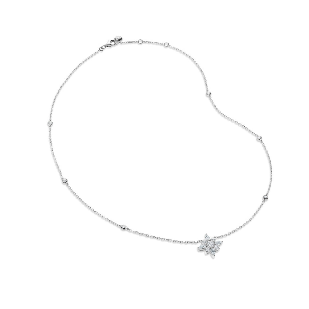 Silver Carat London Camelia Necklet CN925W-CAME