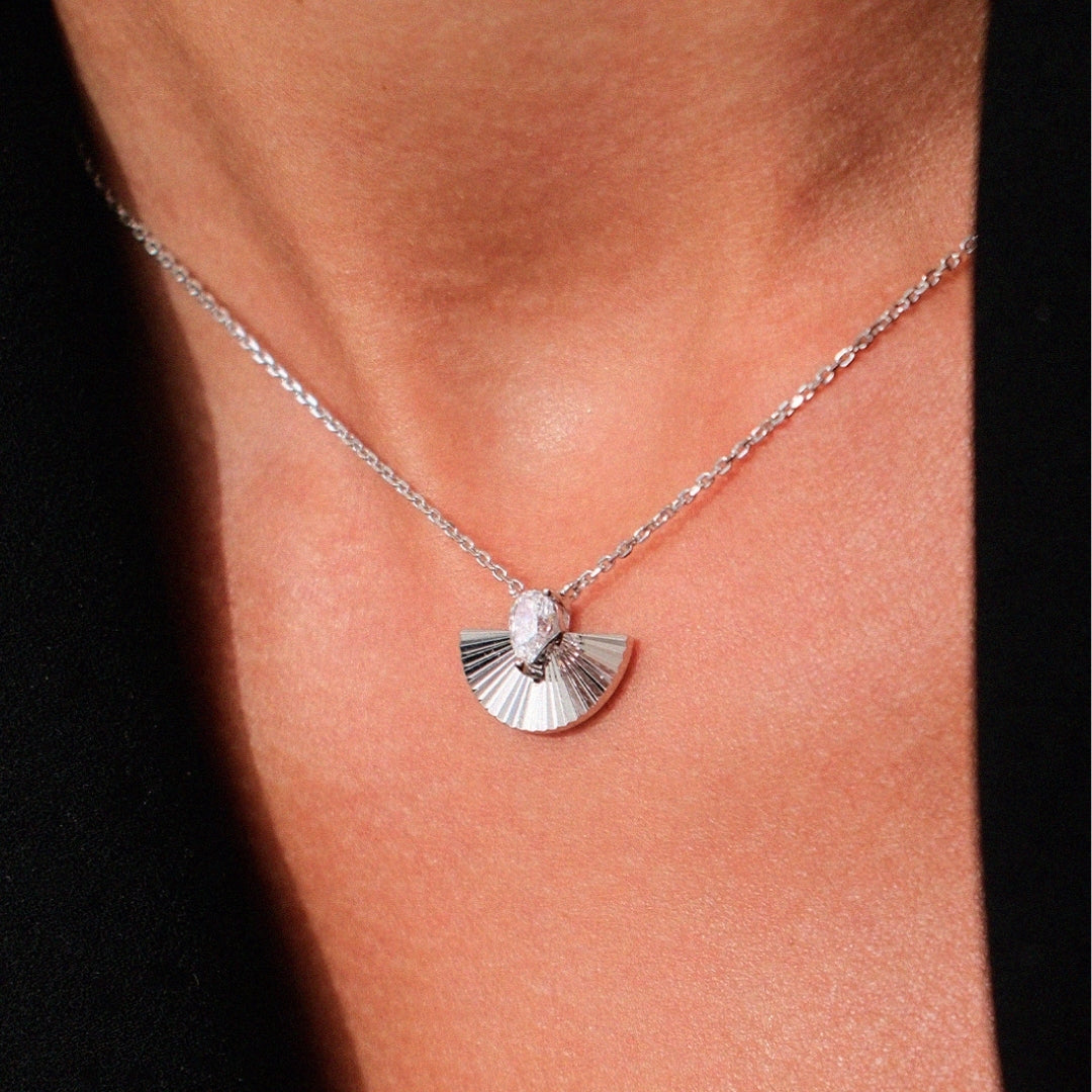 Silver Carat London Celene Necklet CN925W-CELE-W