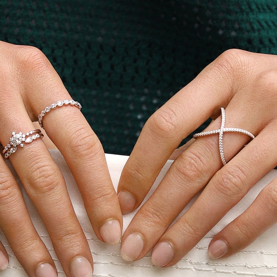 SILVER RGP CARAT CRUX DRESS RING 13826