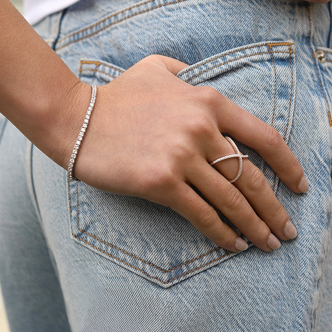 SILVER RGP CARAT CRUX DRESS RING 13826