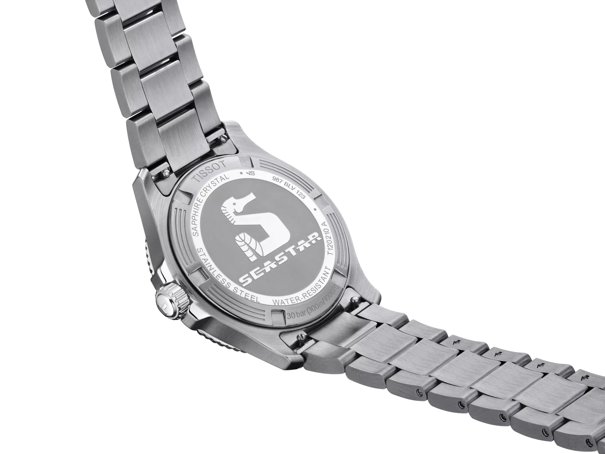 Gents Tissot Seastar 1000 40mm Qtz Steel Bracelet Black Bezel & Dial with Date  T120.410.11.051.00