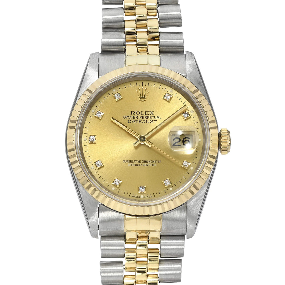 1994 Rolex Datejust 16233 36mm On Jubilee Bracelet with Champagne Diamond Dial