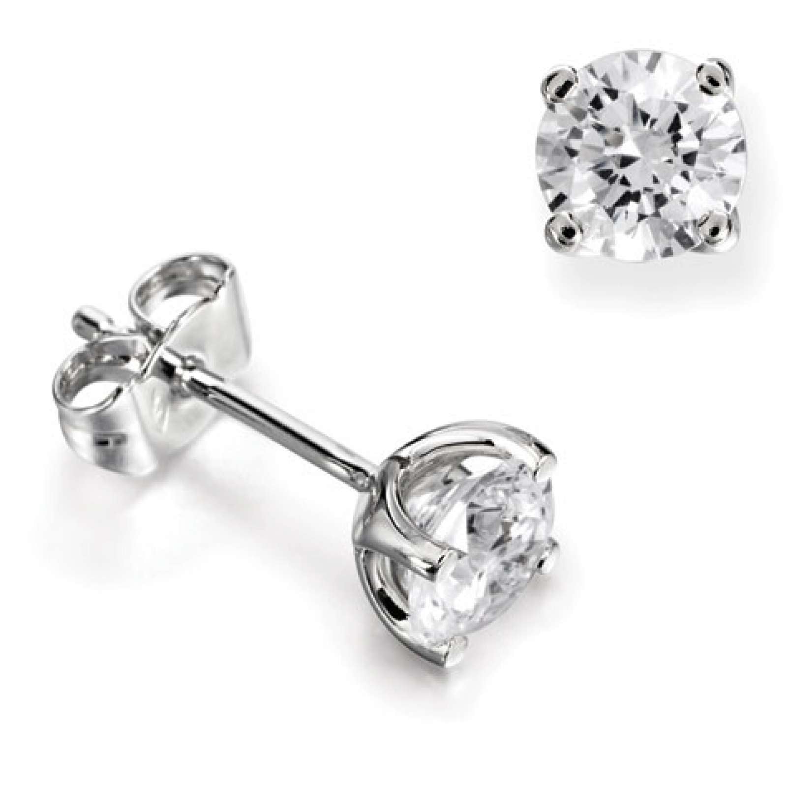 18ct White Gold Diamond Stud Earrings, Total Diamond Weight 0.20ct