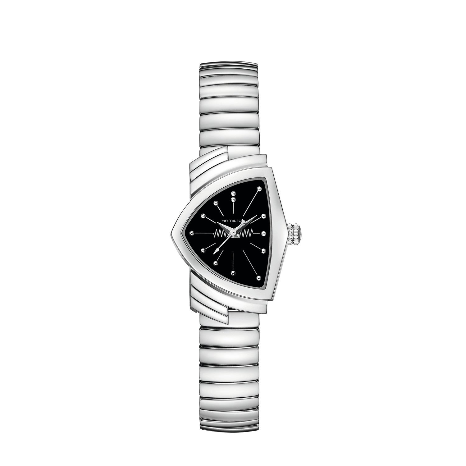 Hamilton Ventura S Quartz 24mm x 36mm Steel Bracelet Black Dial