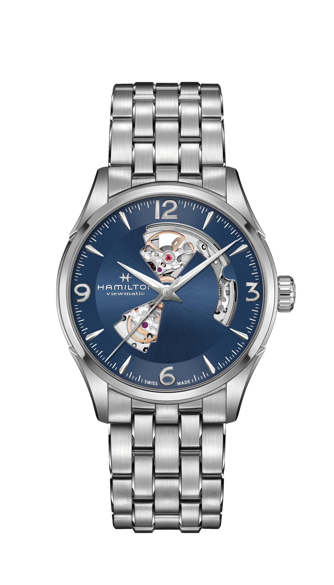 Gents Hamilton Jazzmaster Open Heart Auto 42mm Steel Blue Dial